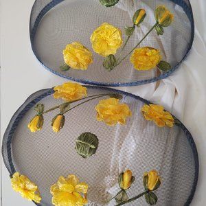 Yellow💛ROSES Food•Cover Cloche🍽️~Set of 2 Pieces~